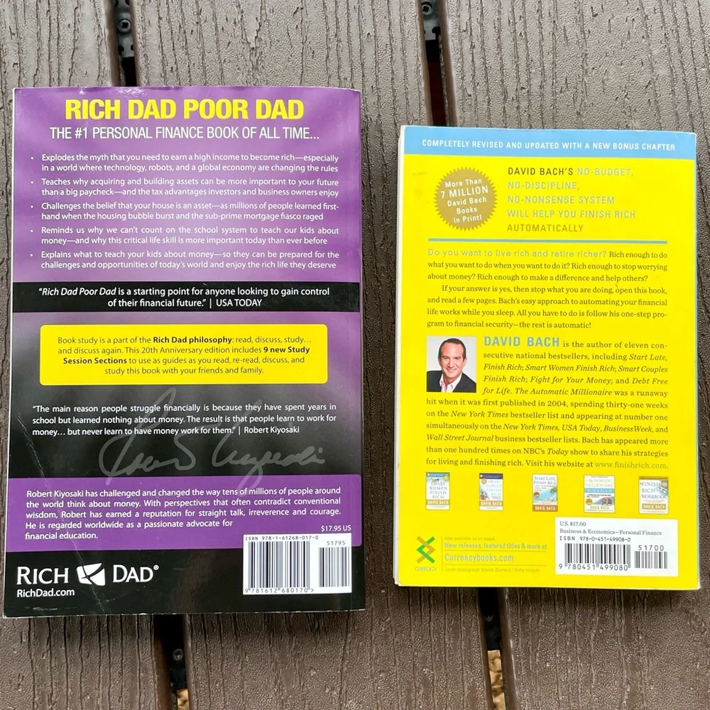 Set of 2 Personal Finance Books; Rich Dad Poor Dad, & The Automatic Millionaire